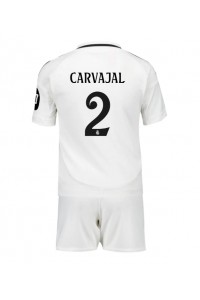 Real Madrid Daniel Carvajal #2 Jalkapallovaatteet Lasten Kotipeliasu 2024-25 Lyhythihainen (+ Lyhyet housut)